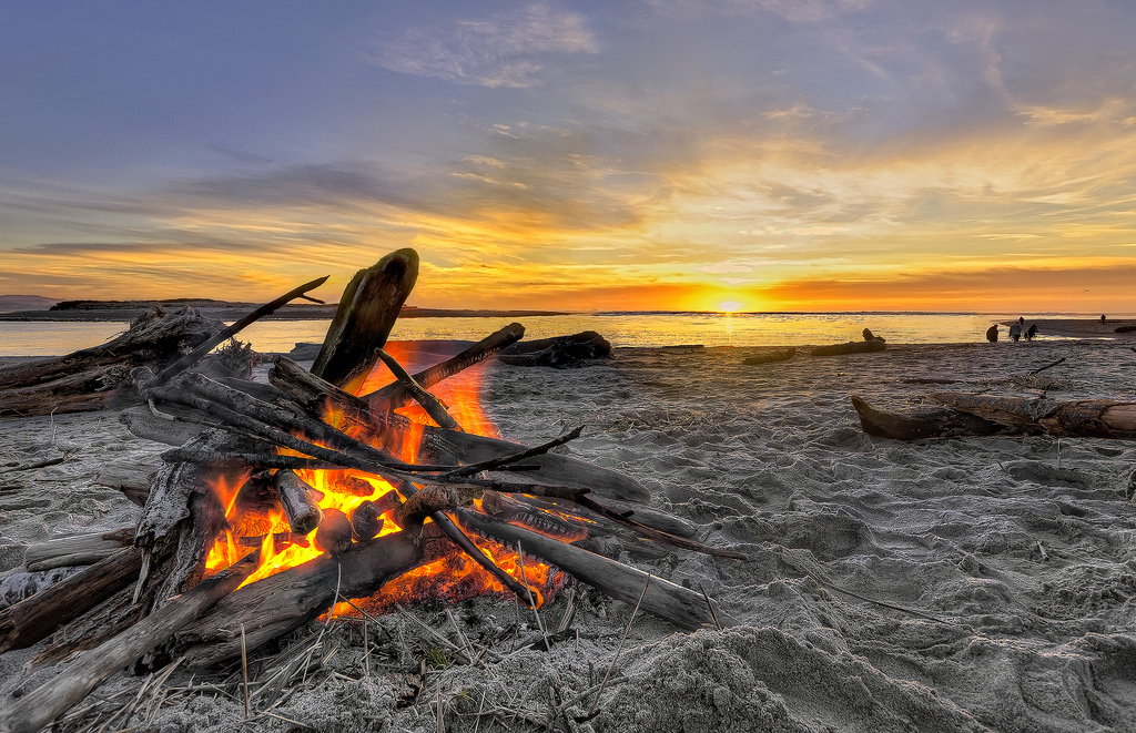 Lincoln City Beach fire