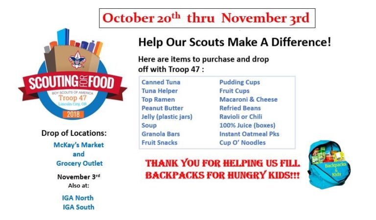 ‘Scouting for Food’ drive benefits local ‘Backpack Buddies’ program