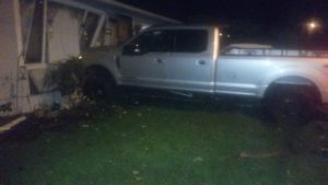 truck crashed in house