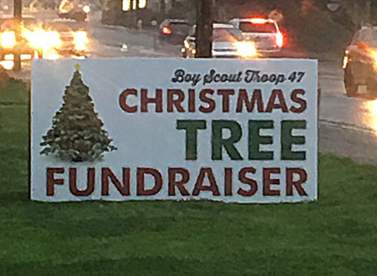 Scout Troop 47 Christmas tree fundraiser 2018