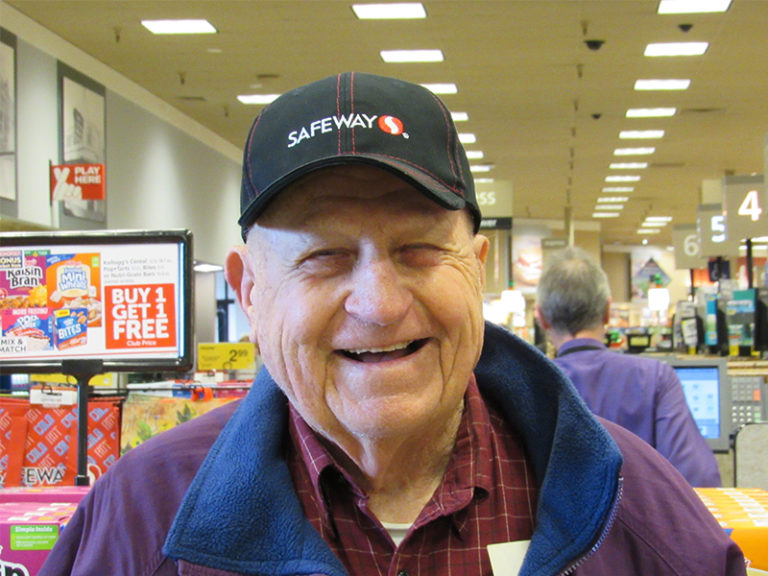 Longtime Safeway employee puts 90th birthday in the bag