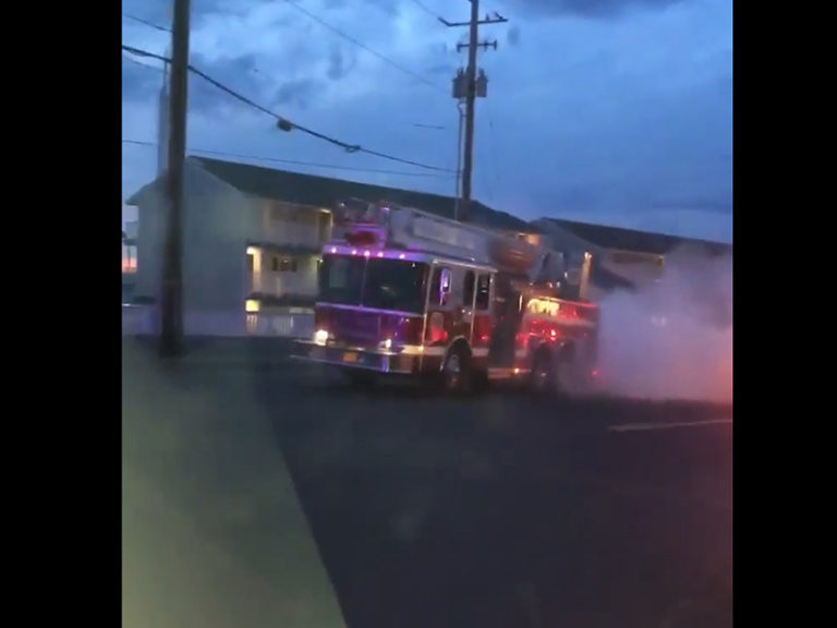UPDATED: NLFR fire truck billows smoke through downtown Lincoln City