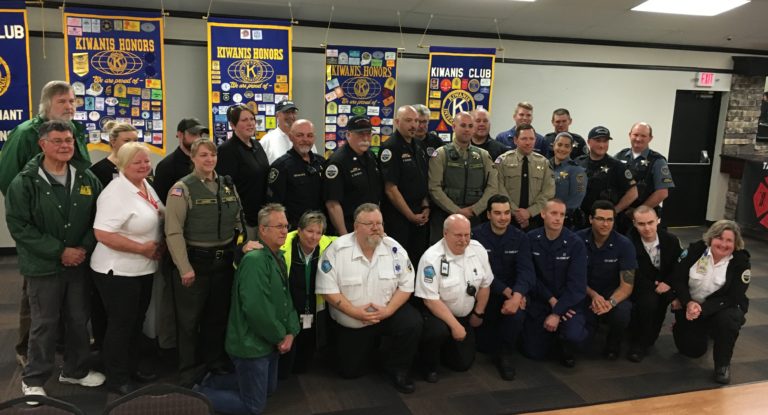 Community responds to first responders with Kiwanis Club tribute
