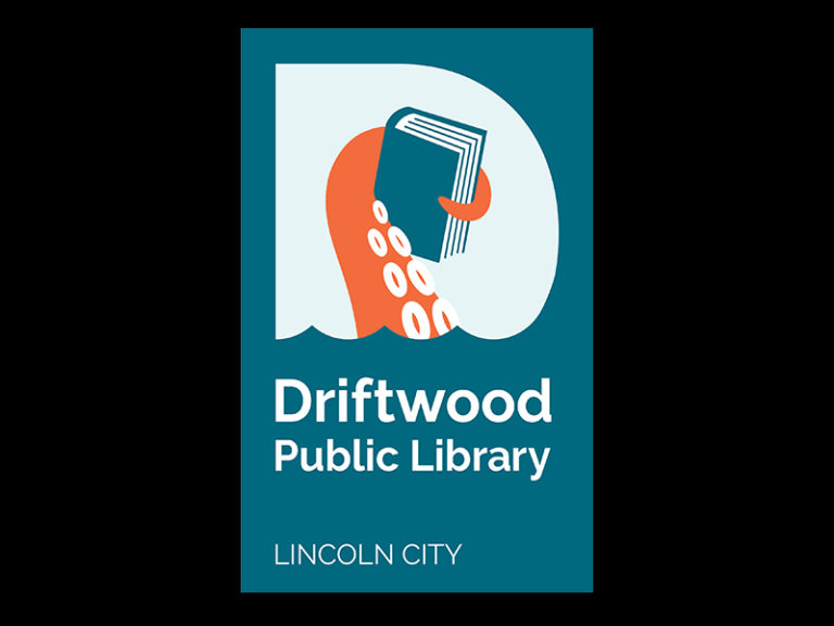 Driftwood Library unveils logo tied to Lincoln City’s orange octopus brand