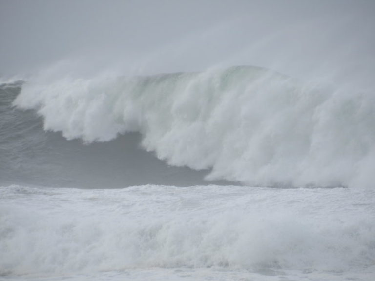 Pacific Ocean storm waves off Lincoln City’s Nelscott Beach