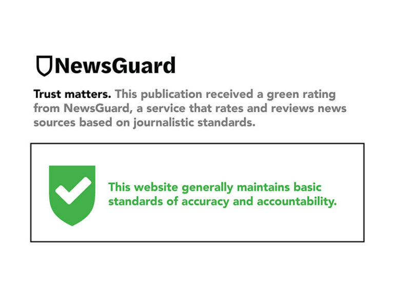 Homepage earns coveted NewsGuard stamp of approval for journalistic integrity