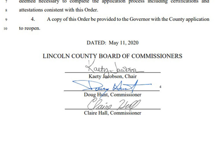 Reopen Lincoln County application sent to Governor