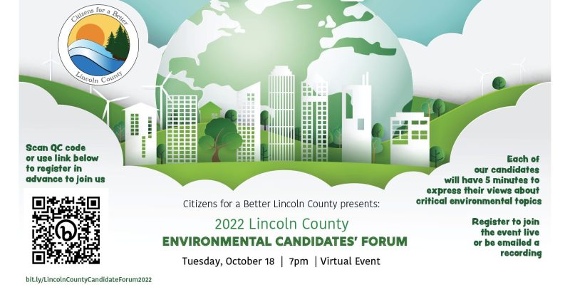 Lincoln County Environmental Candidates' Forum scheduled for October 18th virtual presentation