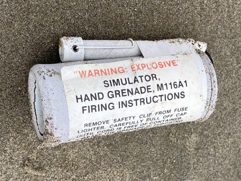 Explosives on beach