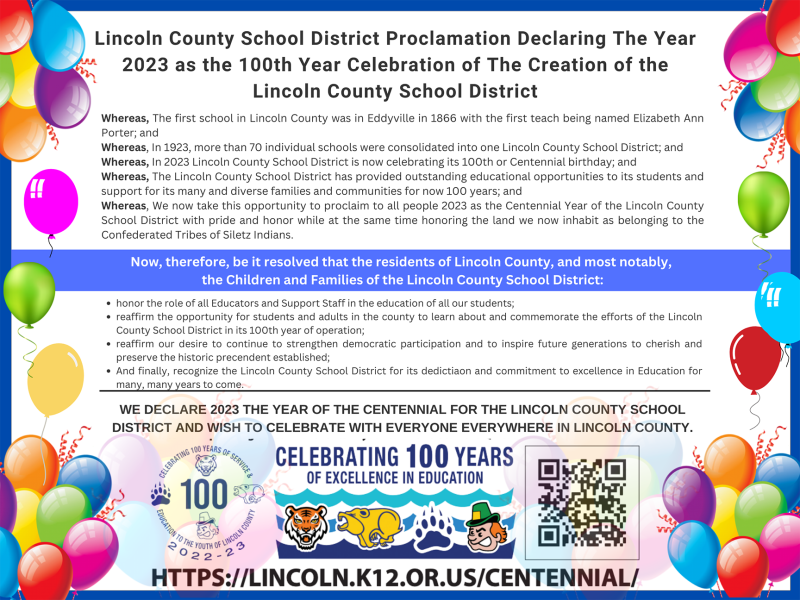 Lincoln County School District 100 Years